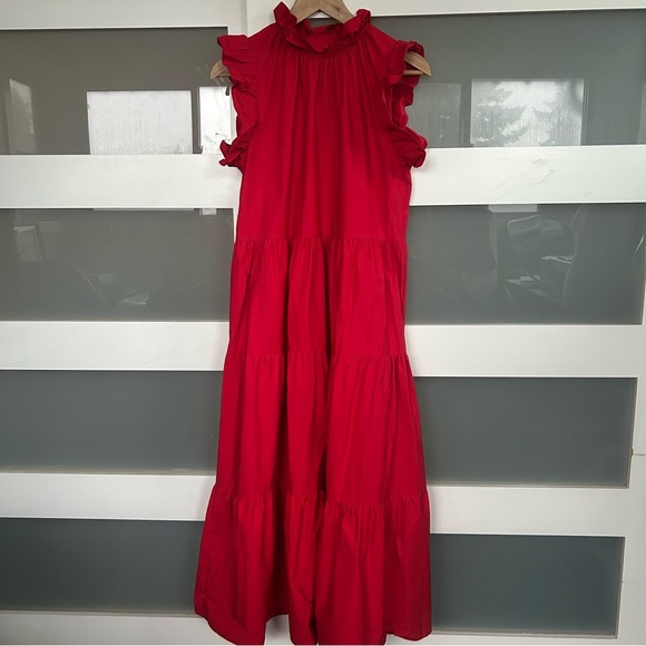 Chepe Red Ruffled Maxi Dress - Picture 2 of 5